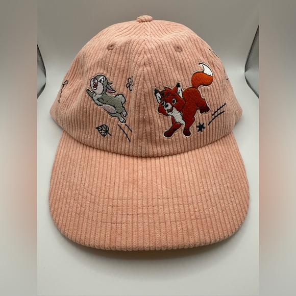 NWOT 2023 Disney Parks Peach Corduroy Hat Baseball Cap with Disney "CRITTERS" OS - Picture 6 of 6